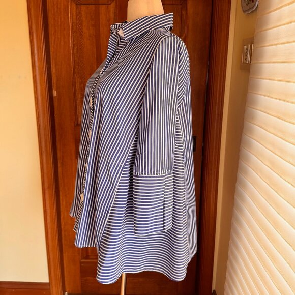 IC by Connie K Blue/White Striped Tunic w/ Pockets, SZ S, EUC - Picture 2 of 12